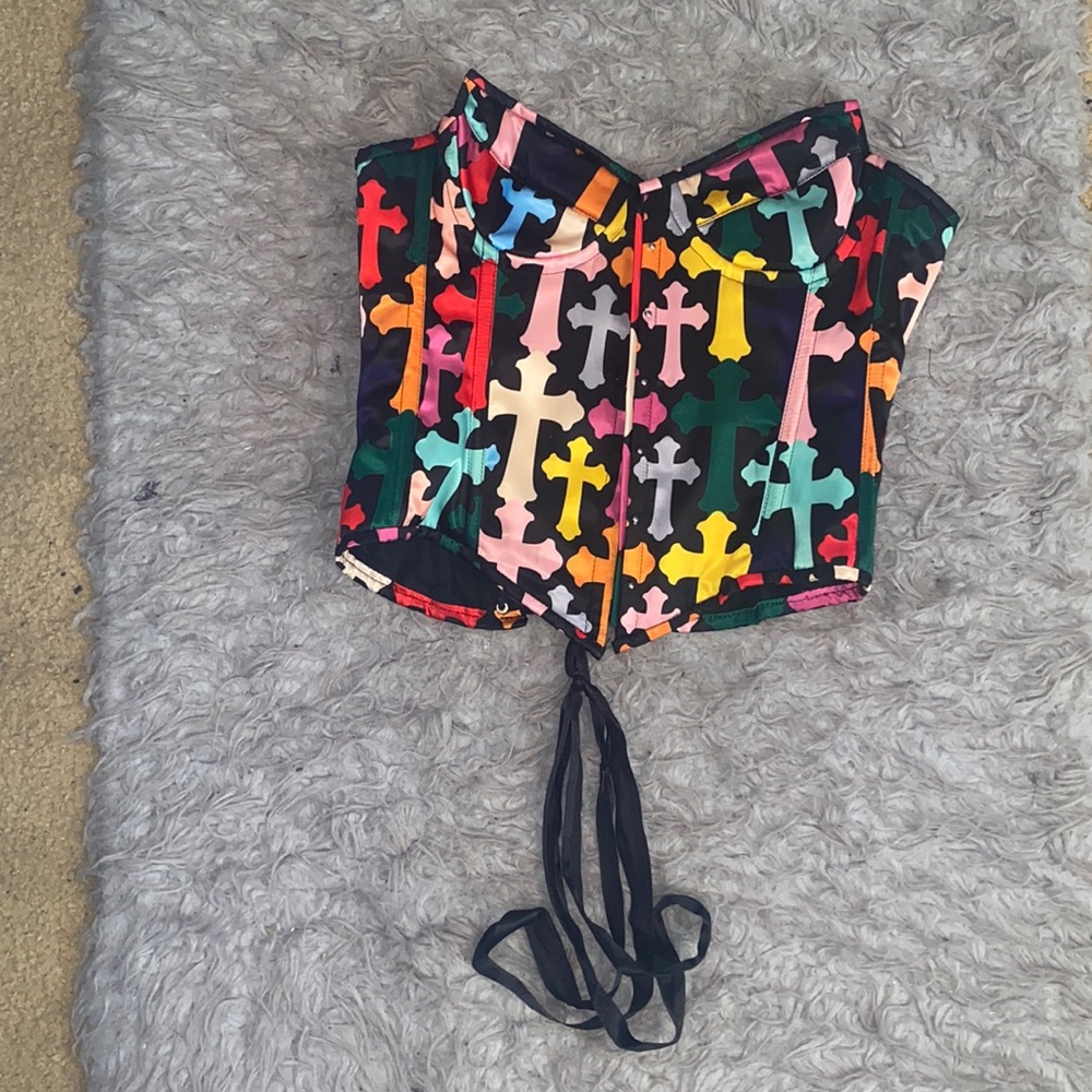 CUSTOM CHROME CROSS OVERBOOB CORSET